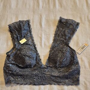 Sophie B intimates women's gray bralette lace removable pads NWT